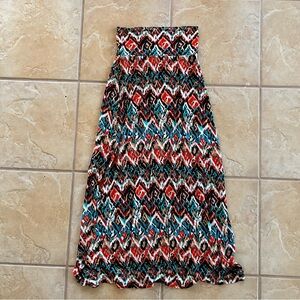 Funky Tribal Print High Waisted Maxi Skirt
